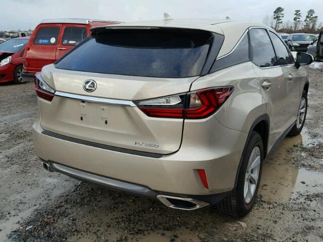 2T2ZZMCA5GC013816 - 2016 LEXUS RX 350 BEIGE photo 4