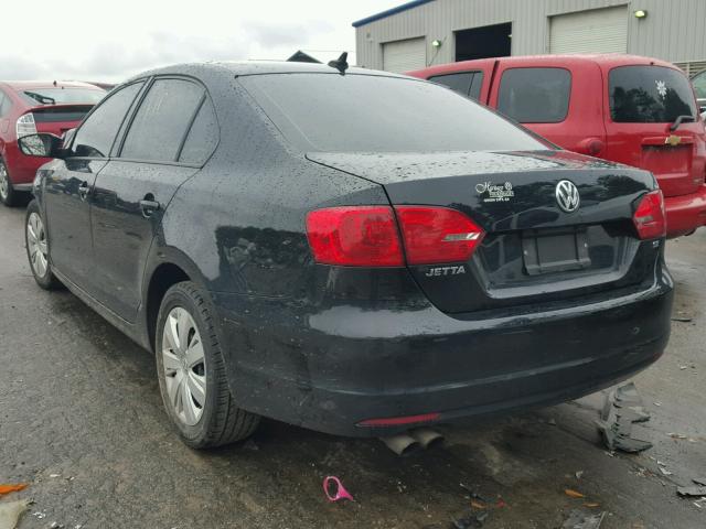 3VWD07AJ9EM412209 - 2014 VOLKSWAGEN JETTA SE BLACK photo 3