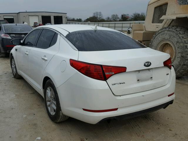 KNAGM4A76D5311914 - 2013 KIA OPTIMA LX WHITE photo 3