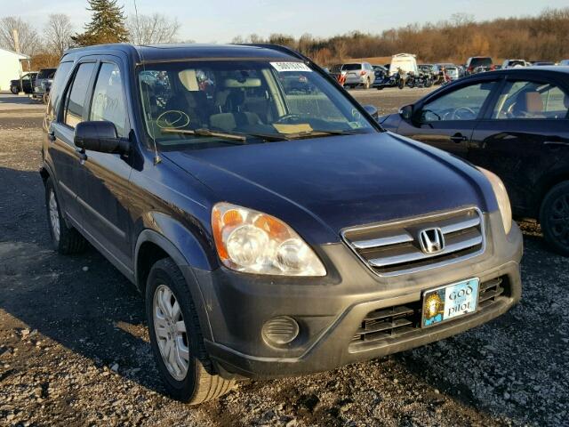 JHLRD78856C002495 - 2006 HONDA CR-V EX BLUE photo 1