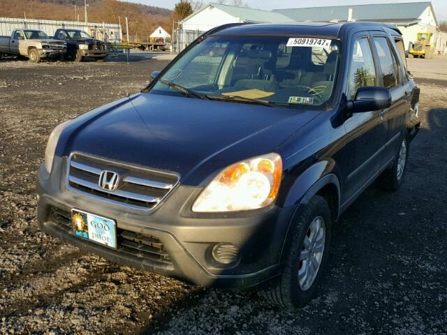 JHLRD78856C002495 - 2006 HONDA CR-V EX BLUE photo 2