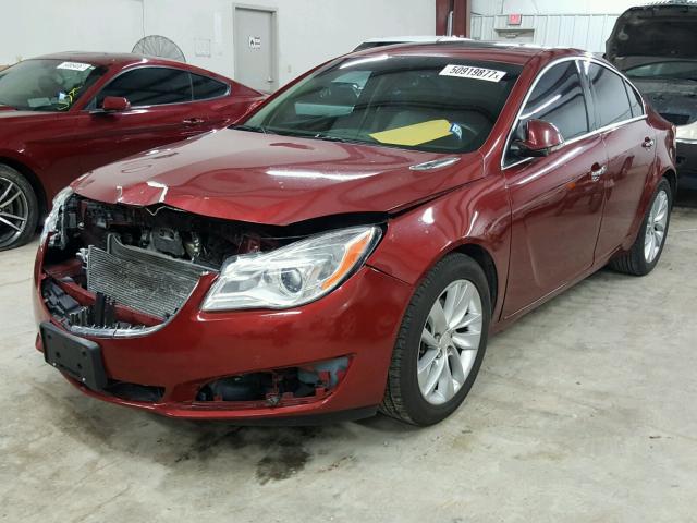 2G4GN5EX1E9158570 - 2014 BUICK REGAL PREM RED photo 2