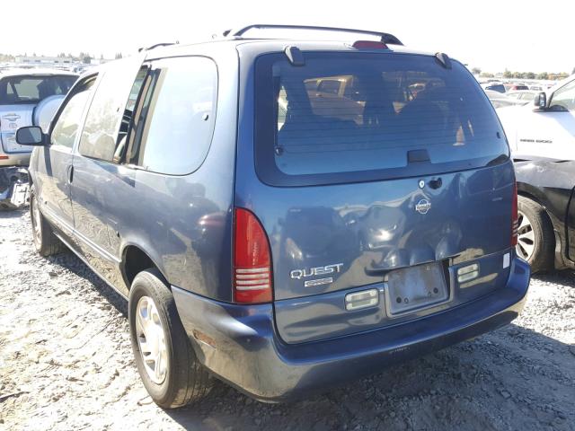 4N2DN1114VD830655 - 1997 NISSAN QUEST XE BLUE photo 3