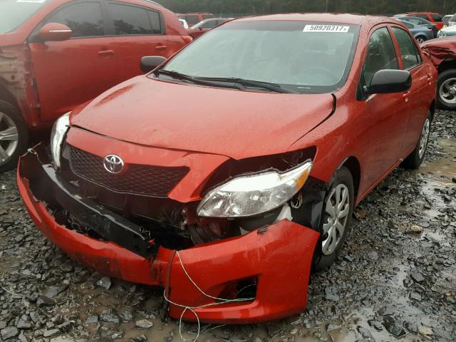 1NXBU40E79Z047950 - 2009 TOYOTA COROLLA BA RED photo 2