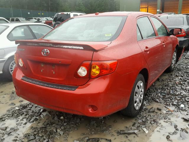 1NXBU40E79Z047950 - 2009 TOYOTA COROLLA BA RED photo 4