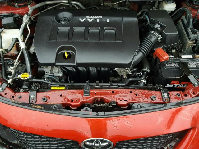 1NXBU40E79Z047950 - 2009 TOYOTA COROLLA BA RED photo 7