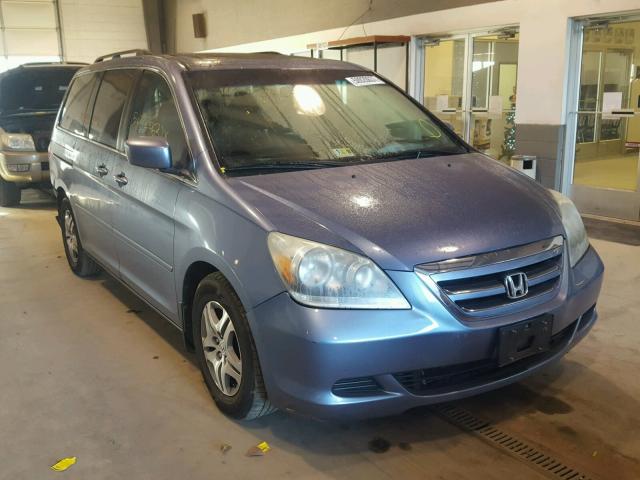 5FNRL38707B018365 - 2007 HONDA ODYSSEY EX BLUE photo 1