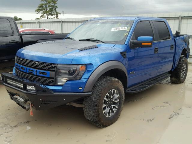 1FTFW1R64DFA67130 - 2013 FORD F150 SVT R BLUE photo 2