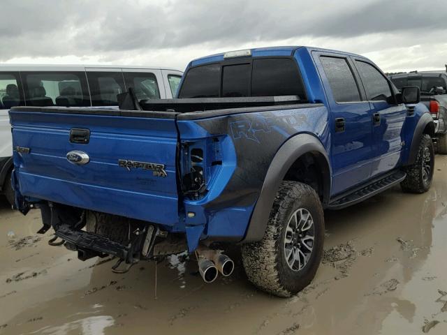 1FTFW1R64DFA67130 - 2013 FORD F150 SVT R BLUE photo 4