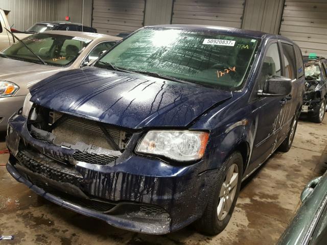 2C4RDGBGXDR534763 - 2013 DODGE GRAND CARA BLUE photo 2