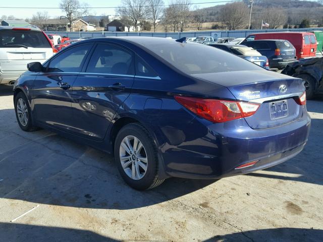 5NPEB4AC5DH658311 - 2013 HYUNDAI SONATA GLS BLUE photo 3