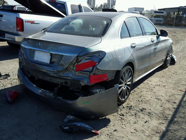 55SWF4JB7GU107878 - 2016 MERCEDES-BENZ C 300 GRAY photo 4