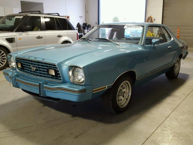 8F02Y111845 - 1978 FORD MUSTANG BLUE photo 2