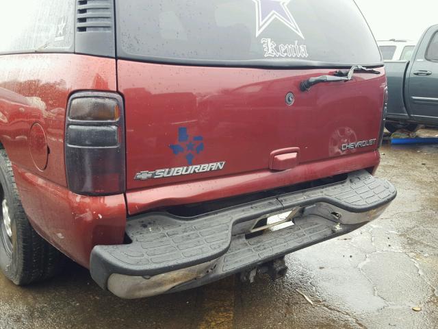 1GNEC16Z92J241231 - 2002 CHEVROLET SUBURBAN C BURGUNDY photo 9