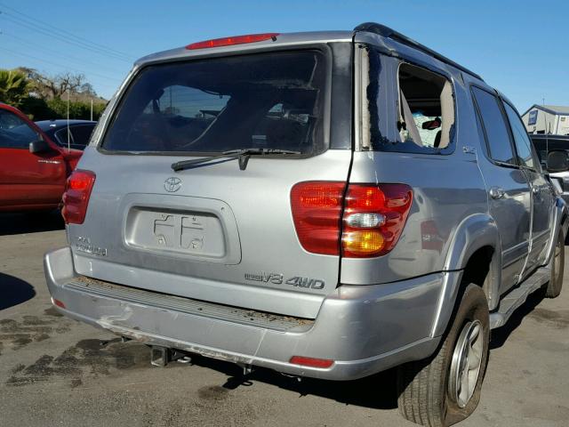 5TDBT44A72S086885 - 2002 TOYOTA SEQUOIA SR SILVER photo 4