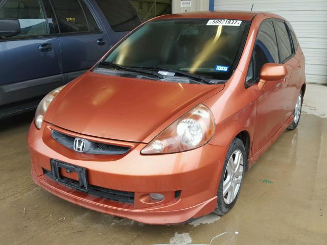 JHMGD38687S009832 - 2007 HONDA FIT S ORANGE photo 2