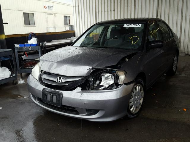 2HGES16534H582705 - 2004 HONDA CIVIC LX GRAY photo 2