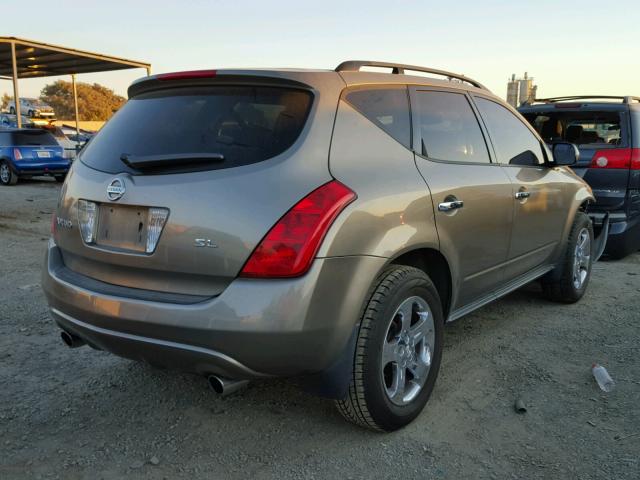 JN8AZ08T93W111712 - 2003 NISSAN MURANO SL GRAY photo 4