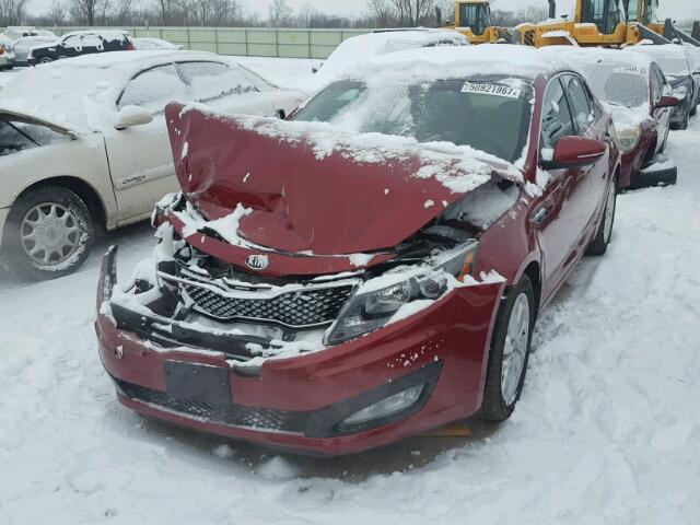 KNAGN4A62B5159874 - 2011 KIA OPTIMA EX MAROON photo 2