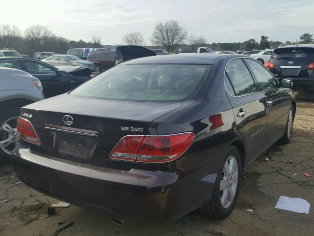 JTHBA30G655131396 - 2005 LEXUS ES 330 MAROON photo 4