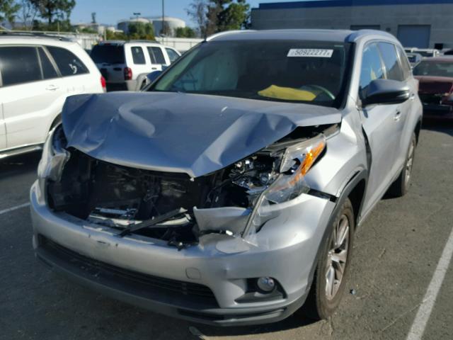 5TDKKRFHXES008065 - 2014 TOYOTA HIGHLANDER SILVER photo 2