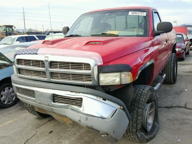 1B7HF16Z71S105850 - 2001 DODGE RAM 1500 RED photo 2