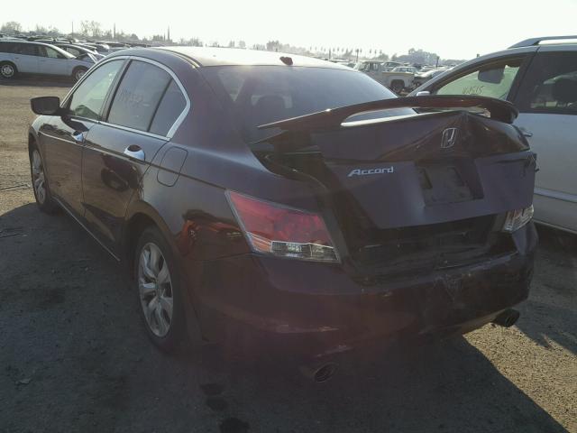 1HGCP36839A010652 - 2009 HONDA ACCORD EXL MAROON photo 3