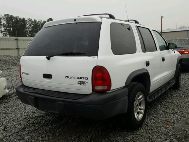 1D4HR38N93F527971 - 2003 DODGE DURANGO SP WHITE photo 4