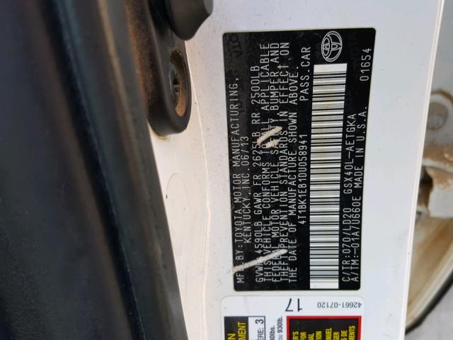 4T1BK1EB1DU058941 - 2013 TOYOTA AVALON BAS Ağ foto 10