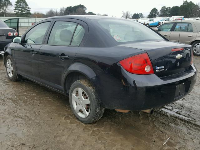 1G1AK55F877399968 - 2007 CHEVROLET COBALT LS BLACK photo 3