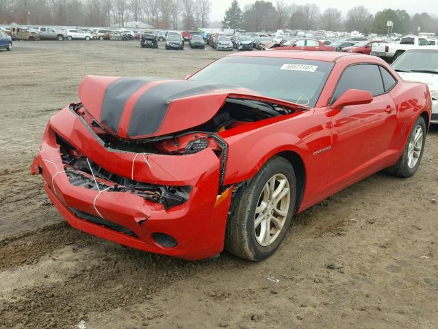 2G1FA1E37D9229585 - 2013 CHEVROLET CAMARO LS RED photo 2