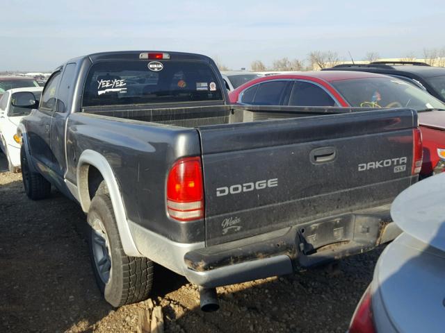 1D7GG42N23S252695 - 2003 DODGE DAKOTA SLT CHARCOAL photo 3