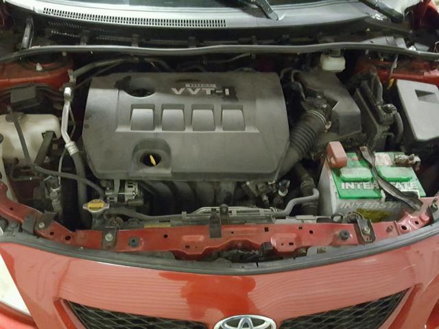 JTDBL40E499022191 - 2009 TOYOTA COROLLA BA RED photo 7