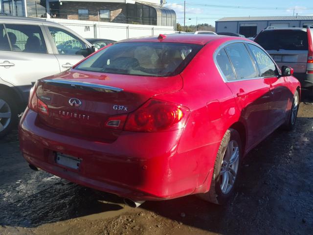 JN1CV6AR3AM460457 - 2010 INFINITI G37 RED photo 4