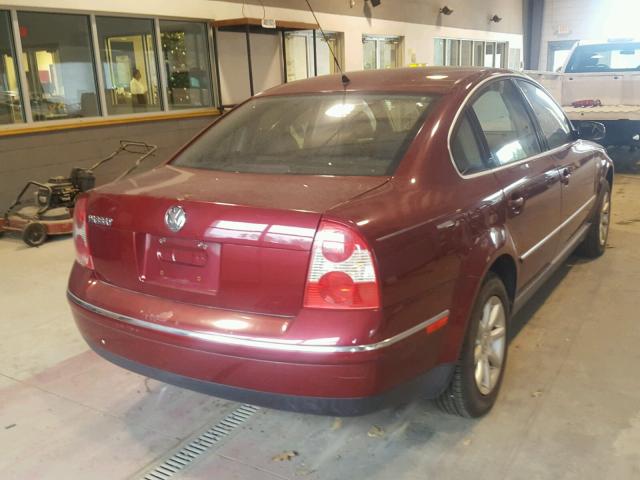 WVWPD63B04P050428 - 2004 VOLKSWAGEN PASSAT GLS RED photo 4