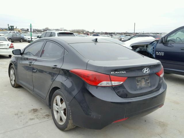 KMHDH4AE5DU002803 - 2013 HYUNDAI ELANTRA GL BLACK photo 3