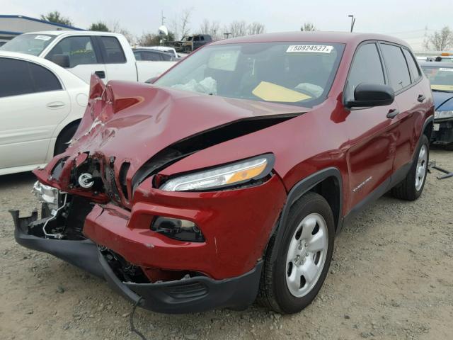 1C4PJLAB6GW274243 - 2016 JEEP CHEROKEE S RED photo 2