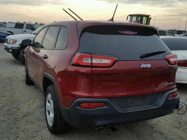 1C4PJLAB6GW274243 - 2016 JEEP CHEROKEE S RED photo 3