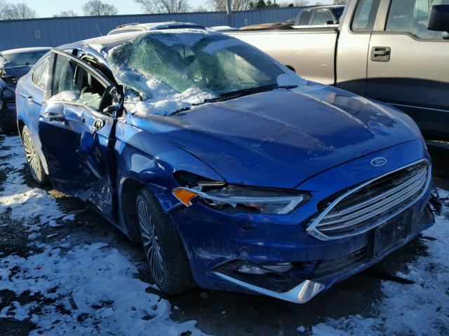 3FA6P0H95HR388031 - 2017 FORD FUSION SE BLUE photo 1