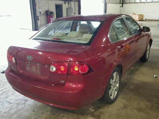 KNAGE123865048786 - 2006 KIA OPTIMA LX RED photo 4