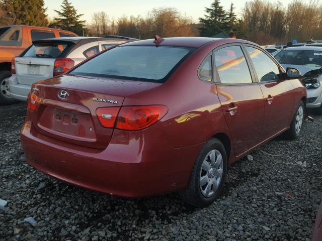 KMHDU46D09U669247 - 2009 HYUNDAI ELANTRA GL RED photo 4