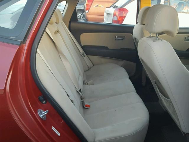 KMHDU46D09U669247 - 2009 HYUNDAI ELANTRA GL RED photo 6