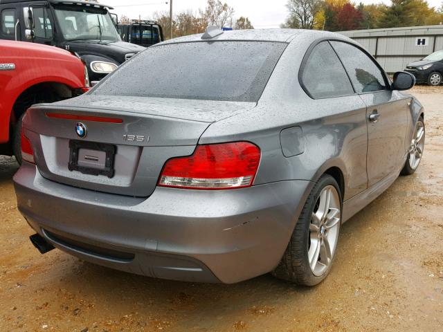 WBAUC9C56BVM10468 - 2011 BMW 135 I GRAY photo 4