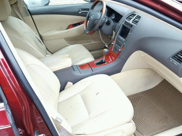 JTHBJ46G872085460 - 2007 LEXUS ES 350 RED photo 5