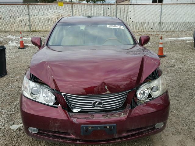 JTHBJ46G872085460 - 2007 LEXUS ES 350 RED photo 9