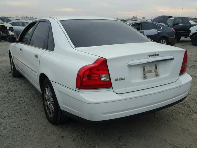 YV1TS592551400138 - 2005 VOLVO S80 2.5T WHITE photo 3