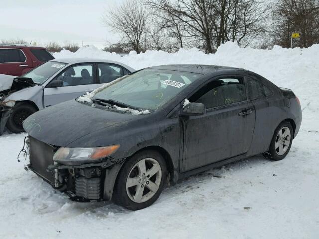 2HGFG12678H003984 - 2008 HONDA CIVIC LX BLACK photo 2