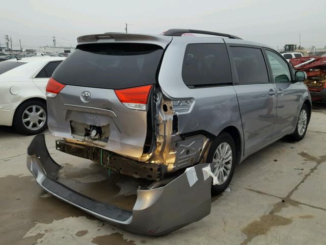 5TDYK3DC9BS092387 - 2011 TOYOTA SIENNA XLE SILVER photo 4