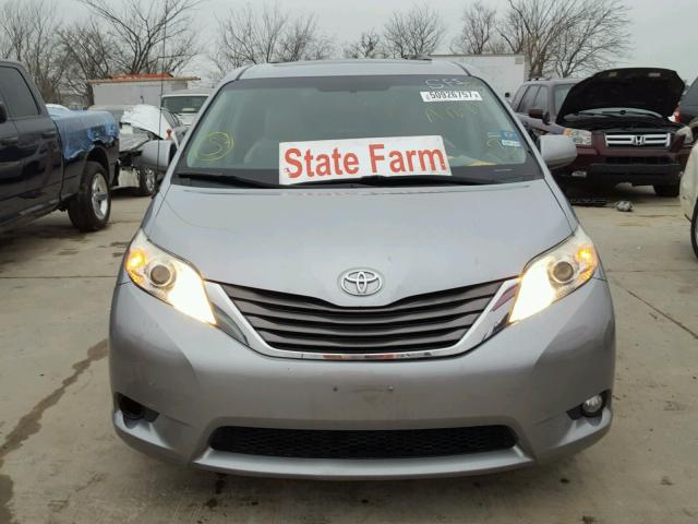 5TDYK3DC9BS092387 - 2011 TOYOTA SIENNA XLE SILVER photo 9