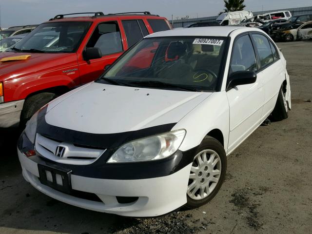 2HGES16525H598959 - 2005 HONDA CIVIC LX WHITE photo 2